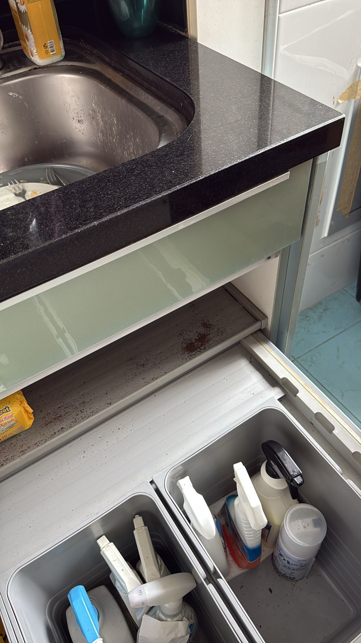 Before — bathroom tiling